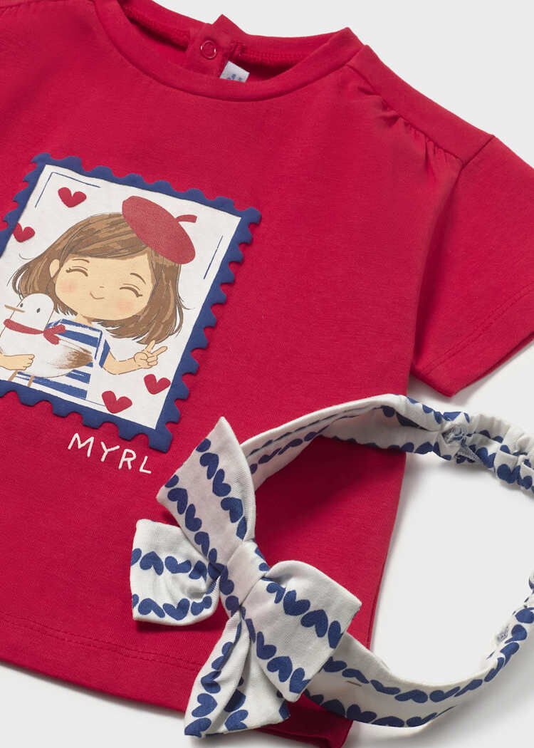 MAYORAL SAÇ BANTLI KIZ BEBEK TSHIRT