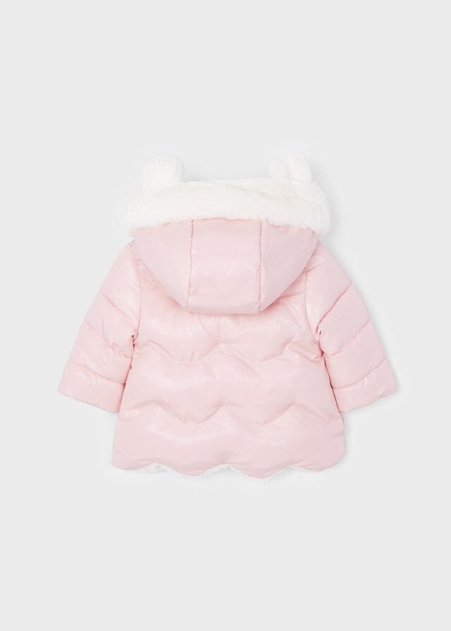 BABY PEMBE ÇİFT TARAFLI KÜRK MANTO