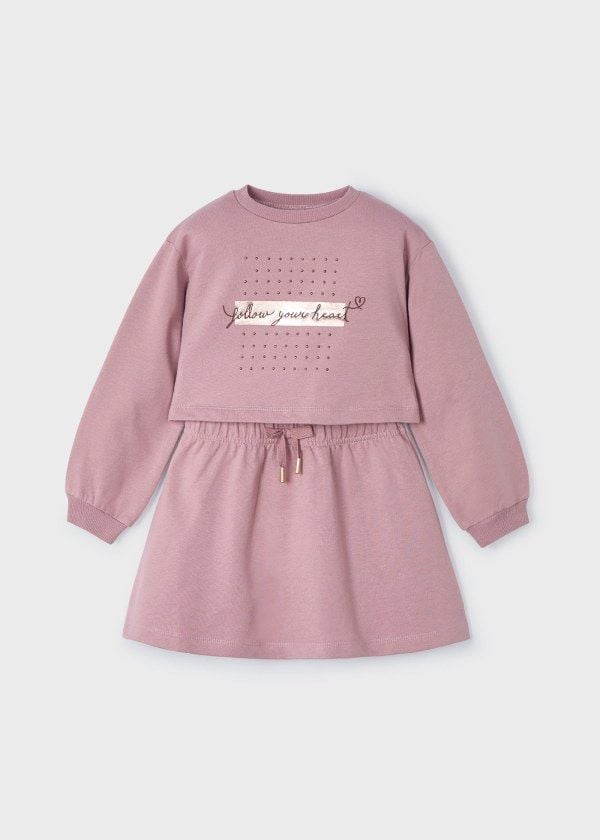Mayoral Kız Çocuk Sweatshirt ve Elbise 2’li Takım – Gül Kurusu