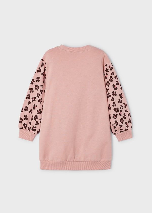 Mayoral Kız Çocuk Pembe Desenli Sweat Elbise