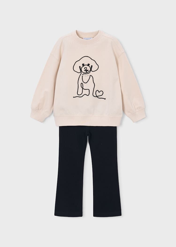 Mayoral Kız Çocuk Poodle Desenli Sweatshirt Pantolon Takım