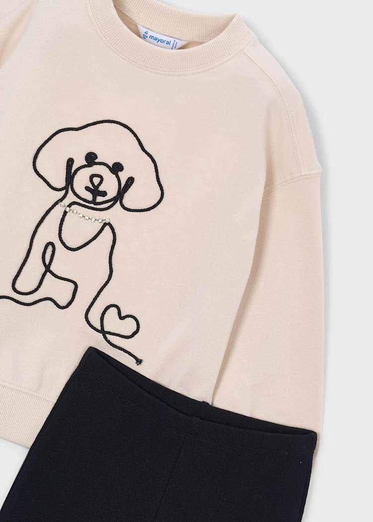 Mayoral Kız Çocuk Poodle Desenli Sweatshirt Pantolon Takım