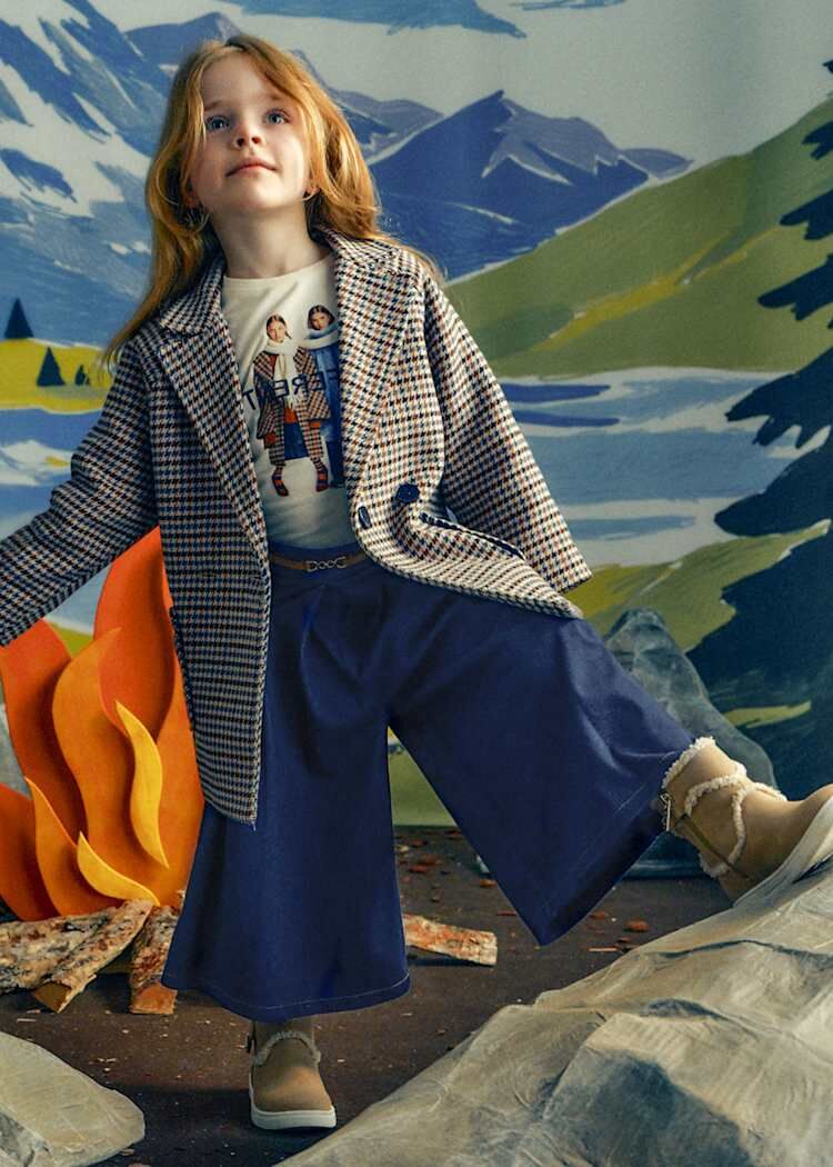 Mayoral Kız Çocuk Lacivert Denim Culotte Pantolon