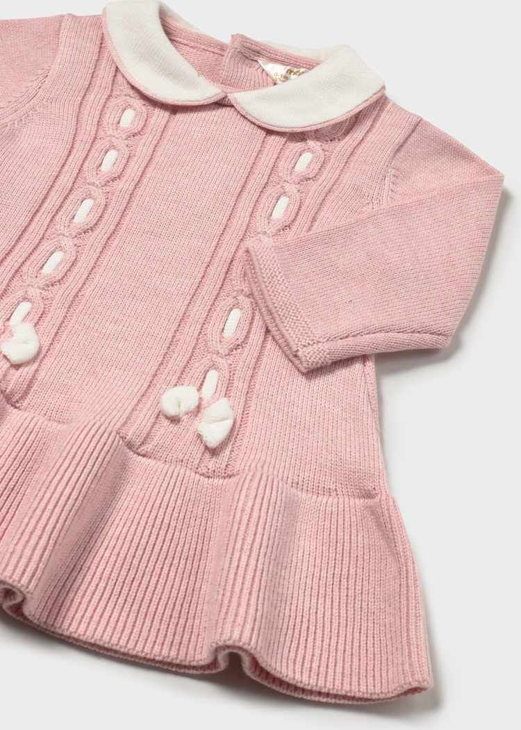 Mayoral Kız Bebek Pembe Bebe Yakalı Örgü Elbise