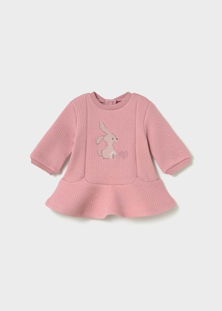 Mayoral Kız Bebek Tavşan Desenli Pembe Elbise