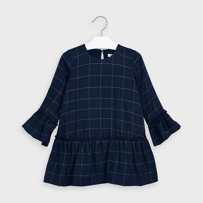 LACİVERT KARE ELBİSE