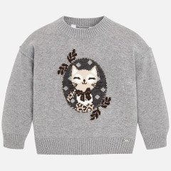 KEDİLİ ÖRME  KAZAK
