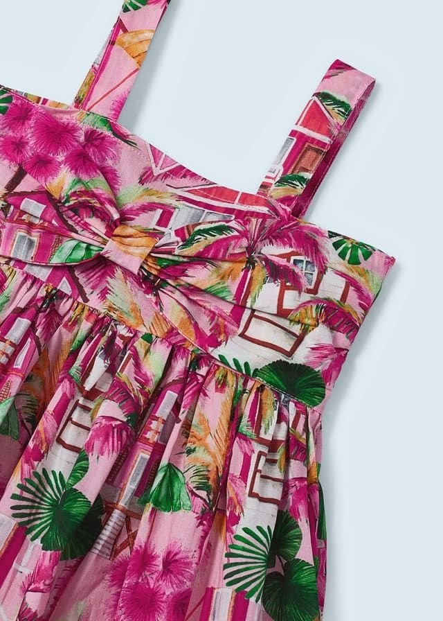 PALMİYE BASKILI ELBİSE