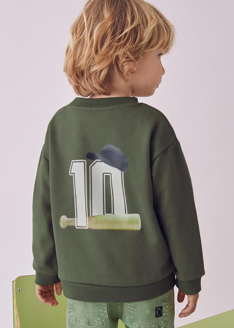 Mayoral Erkek Çocuk 10 Baskılı Haki Sweatshirt