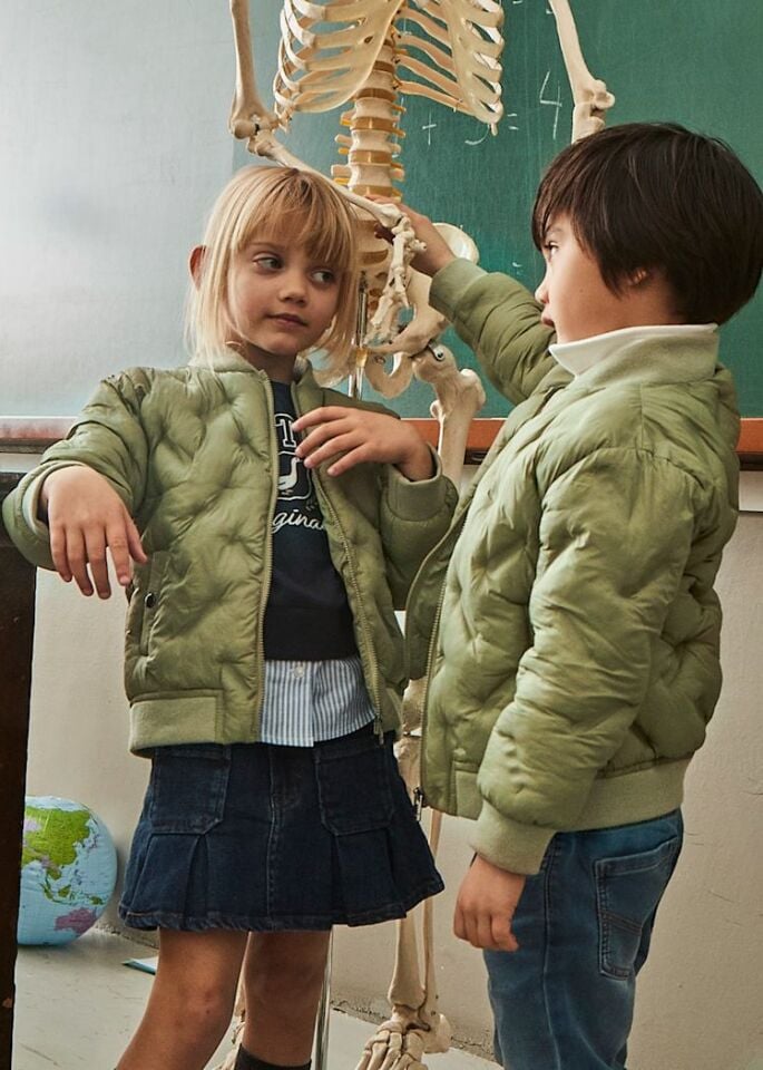 Mayoral Haki Kapitone Unisex Bomber Çocuk Mont